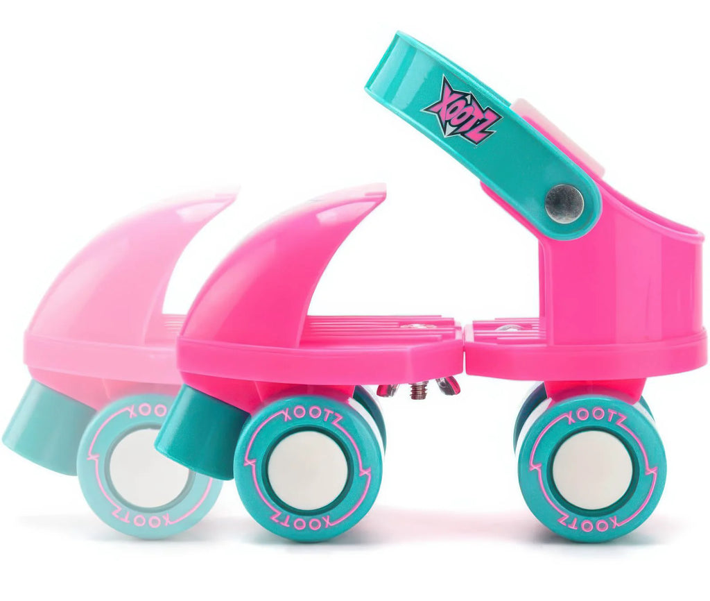 Xootz Beginner Trainer Skates, My First 4 Wheel Quad Roller Skates - Pink - TOYBOX Toy Shop