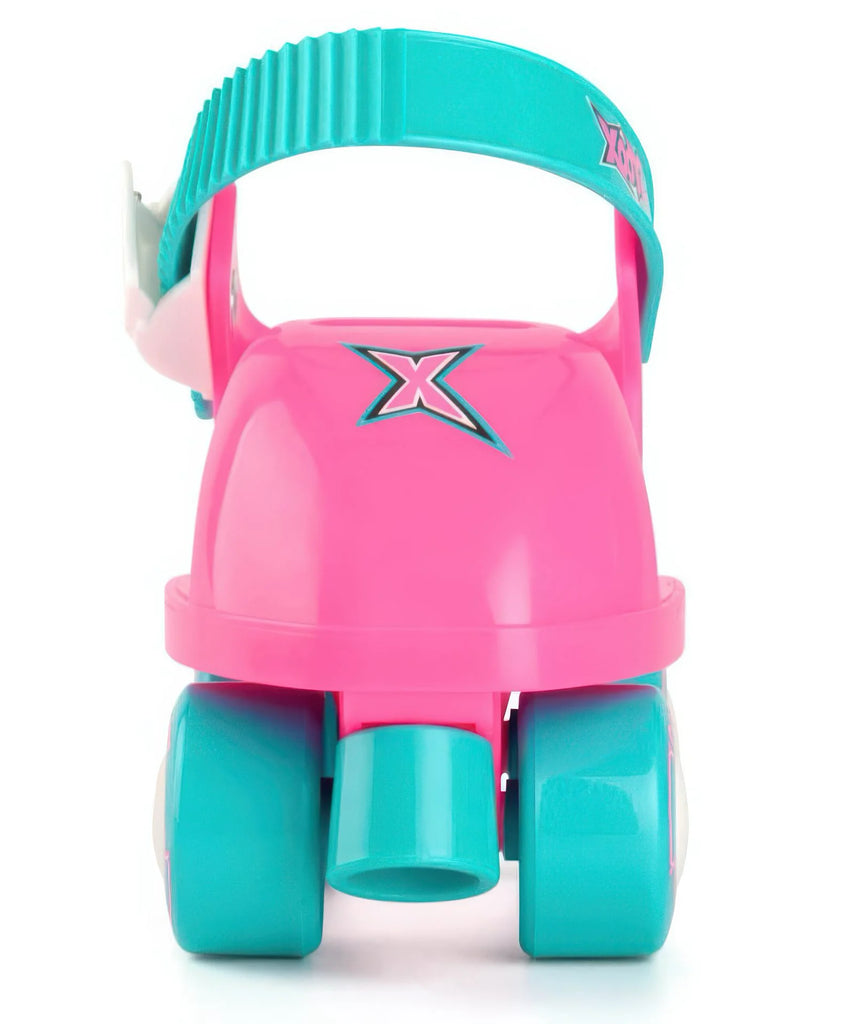 Xootz Beginner Trainer Skates, My First 4 Wheel Quad Roller Skates - Pink - TOYBOX Toy Shop