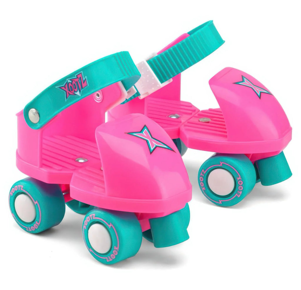 Xootz Beginner Trainer Skates, My First 4 Wheel Quad Roller Skates - Pink - TOYBOX Toy Shop