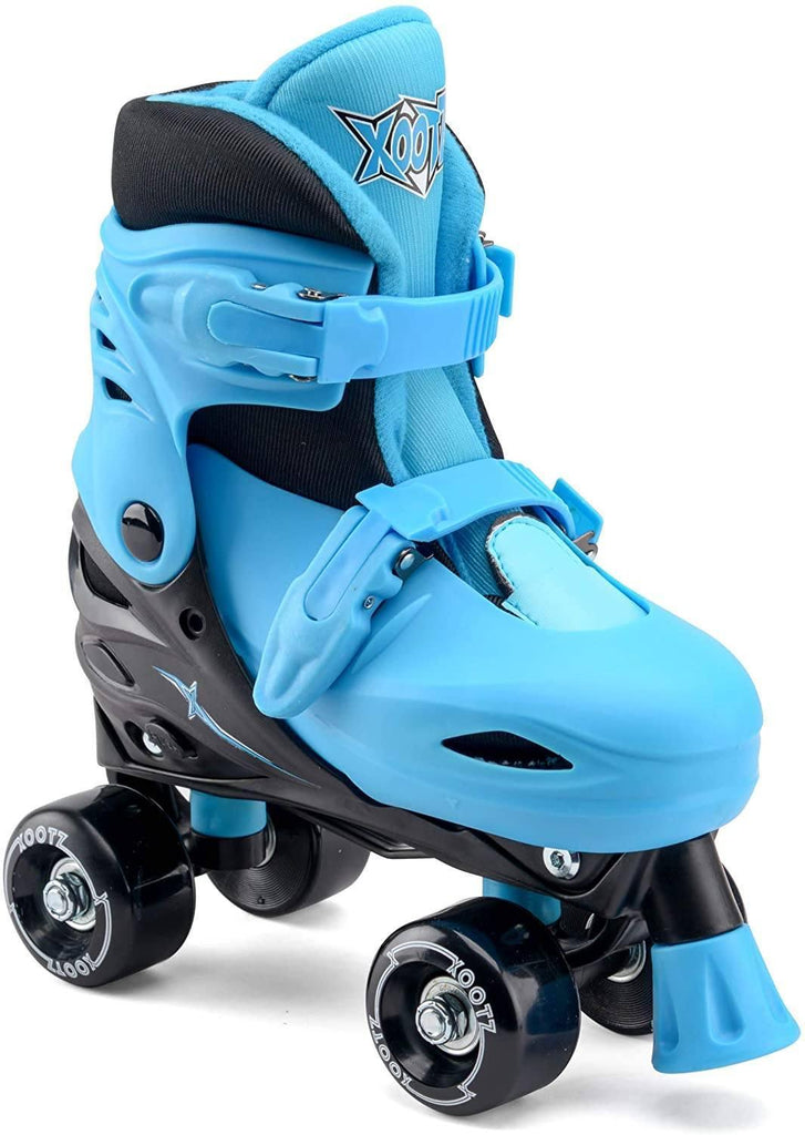 XOOTZ Boys Quad Skates, Beginner Adjustable Roller Skates, Blue/Black, Small - TOYBOX Toy Shop