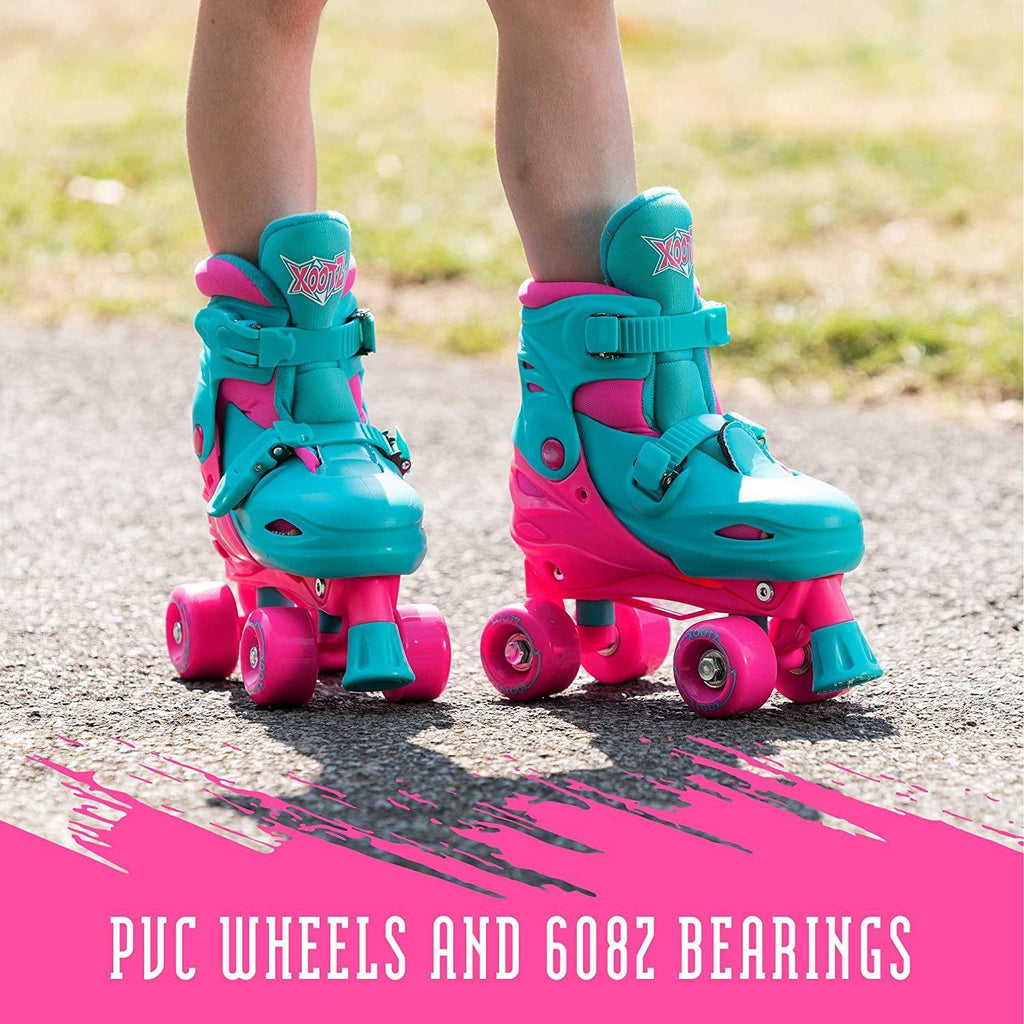 XOOTZ Kids Quad Skates, Beginner Adjustable Roller Skates Girls, Medium - TOYBOX Toy Shop