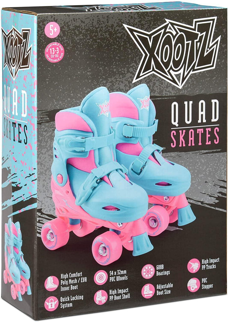 XOOTZ Kids Quad Skates, Beginner Adjustable Roller Skates Girls, Medium - TOYBOX Toy Shop