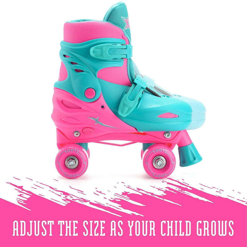 XOOTZ Kids Quad Skates, Beginner Adjustable Roller Skates Girls, Medium - TOYBOX Toy Shop