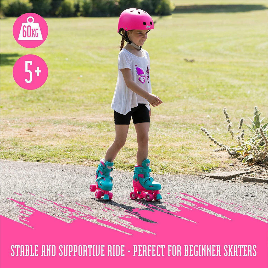 XOOTZ Kids Quad Skates, Beginner Adjustable Roller Skates Girls, Small - TOYBOX Toy Shop