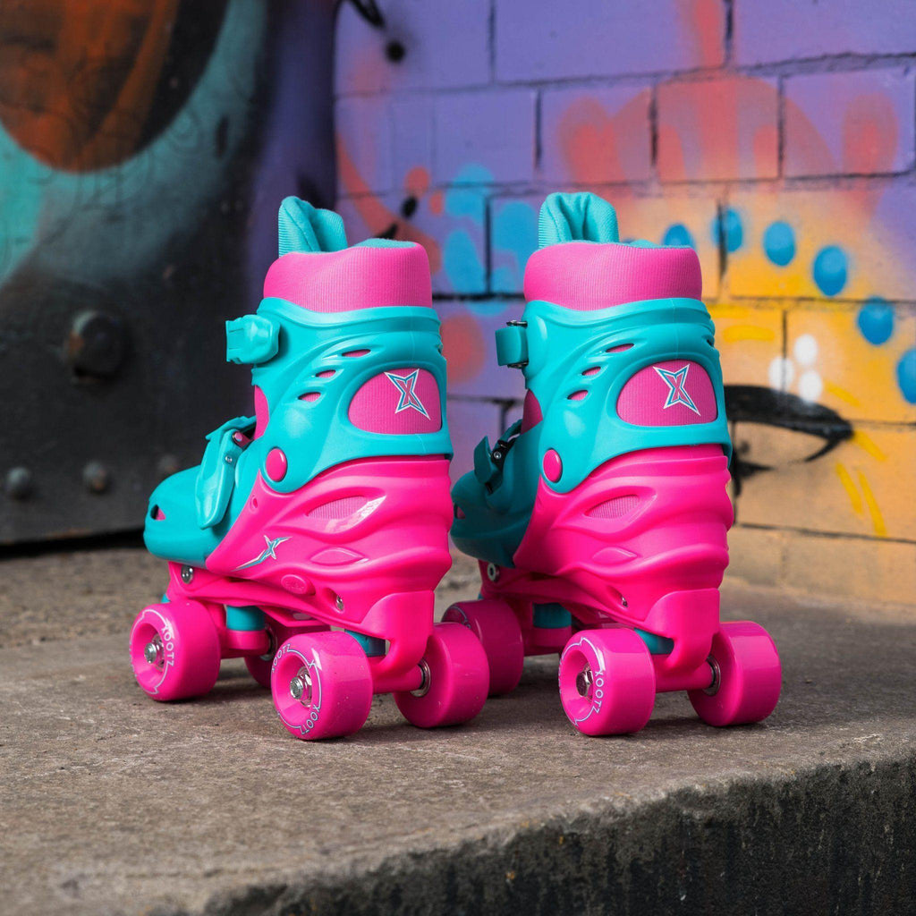 XOOTZ Kids Quad Skates, Beginner Adjustable Roller Skates Girls, Small - TOYBOX Toy Shop