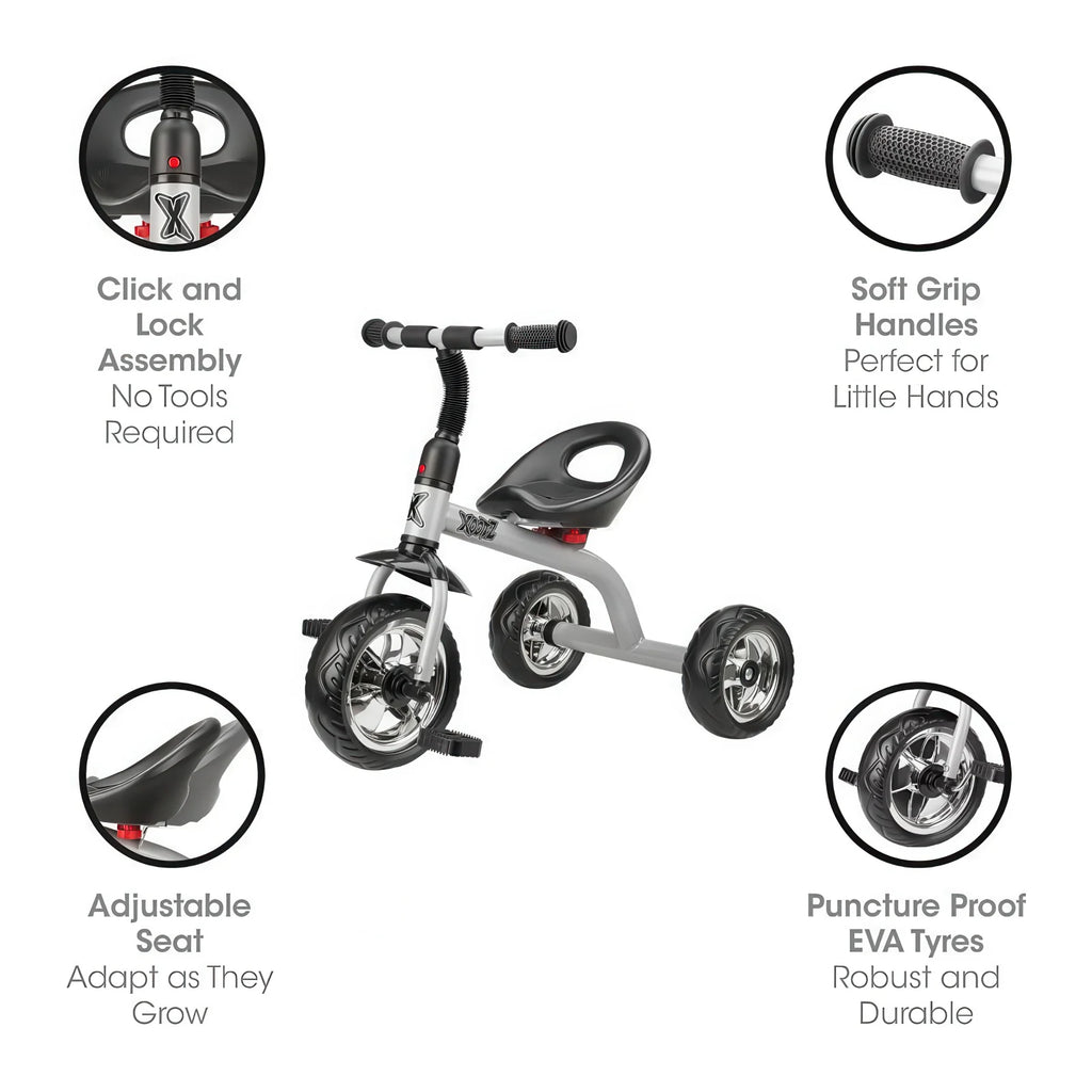 Xootz Trike Beginner Tricycle - Silver - TOYBOX Toy Shop