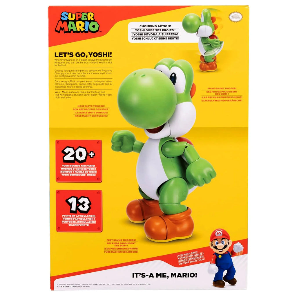 Yoshi Lets Go Super Mario Bros Interactive Figure 36cm - TOYBOX Toy Shop