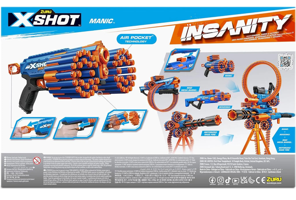 XSHOT Insanity Manic Blaster by ZURU with 48 Darts - TOYBOX Toy Shop