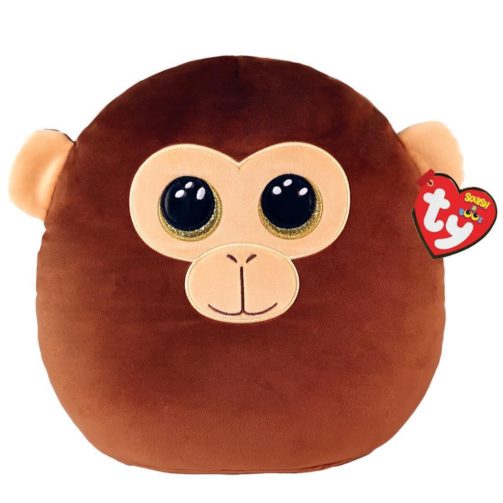 Ty Squish a Boo Dunston Brown Monkey 31cm Cushion - TOYBOX Toy Shop